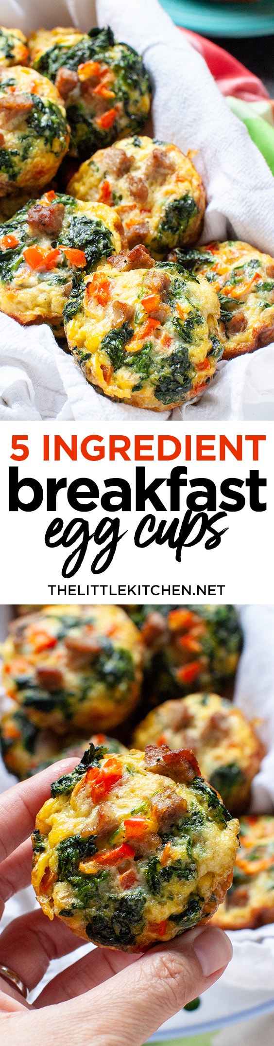 Five Ingredient Breakfast Egg Cups from thelittlekitchen.net