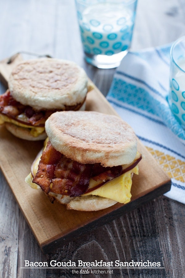 Gouda cheese takes your bacon and egg breakfast sandwich to another level! Bacon Gouda Breakfast Sandwich from thelittlekitchen.net