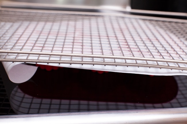 cooling rack with parchment paper