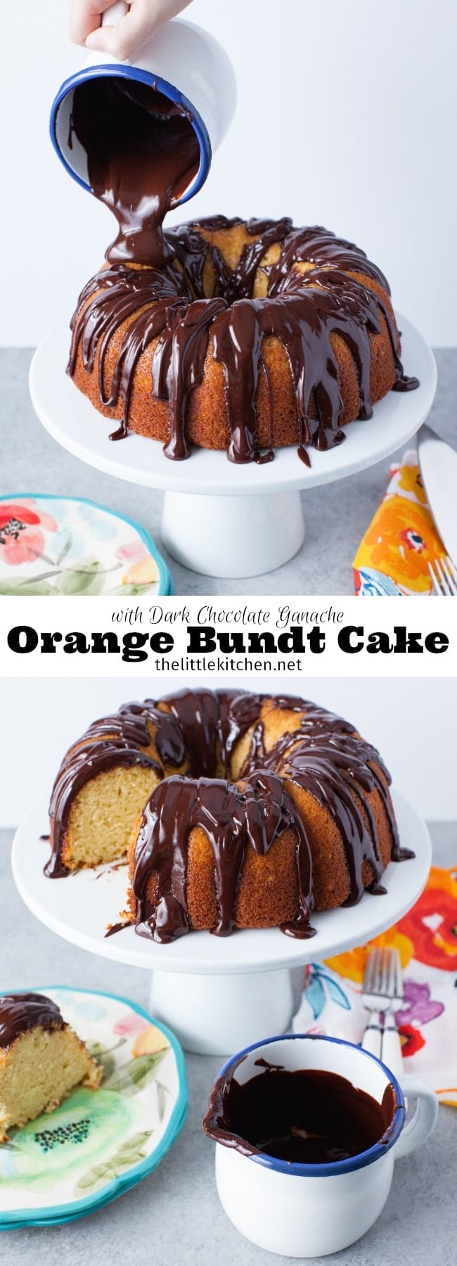 (so wonderful!) Orange Bundt Cake with Dark Chocolate Ganache from thelittlekitchen.net