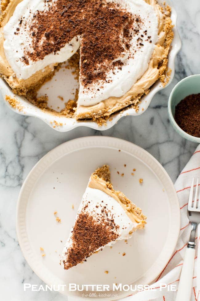 Peanut Butter Mousse Pie from thelittlekitchen.net
