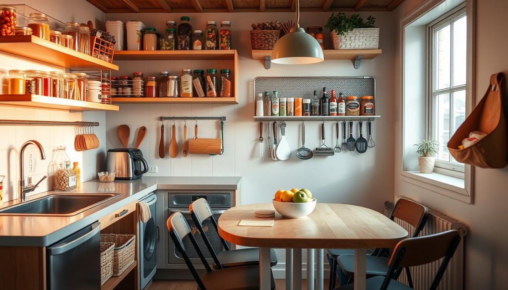 small kitchen organization